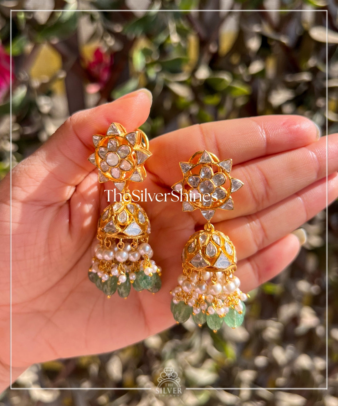 Kashi - Moissanite Polki Necklace with Earrings