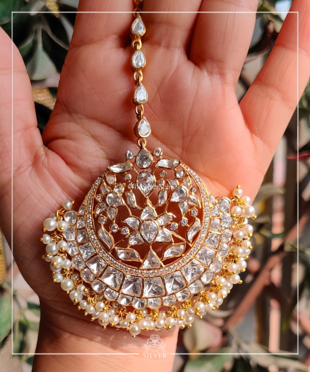 Rajkumari - Moissanite Polki Maangtika