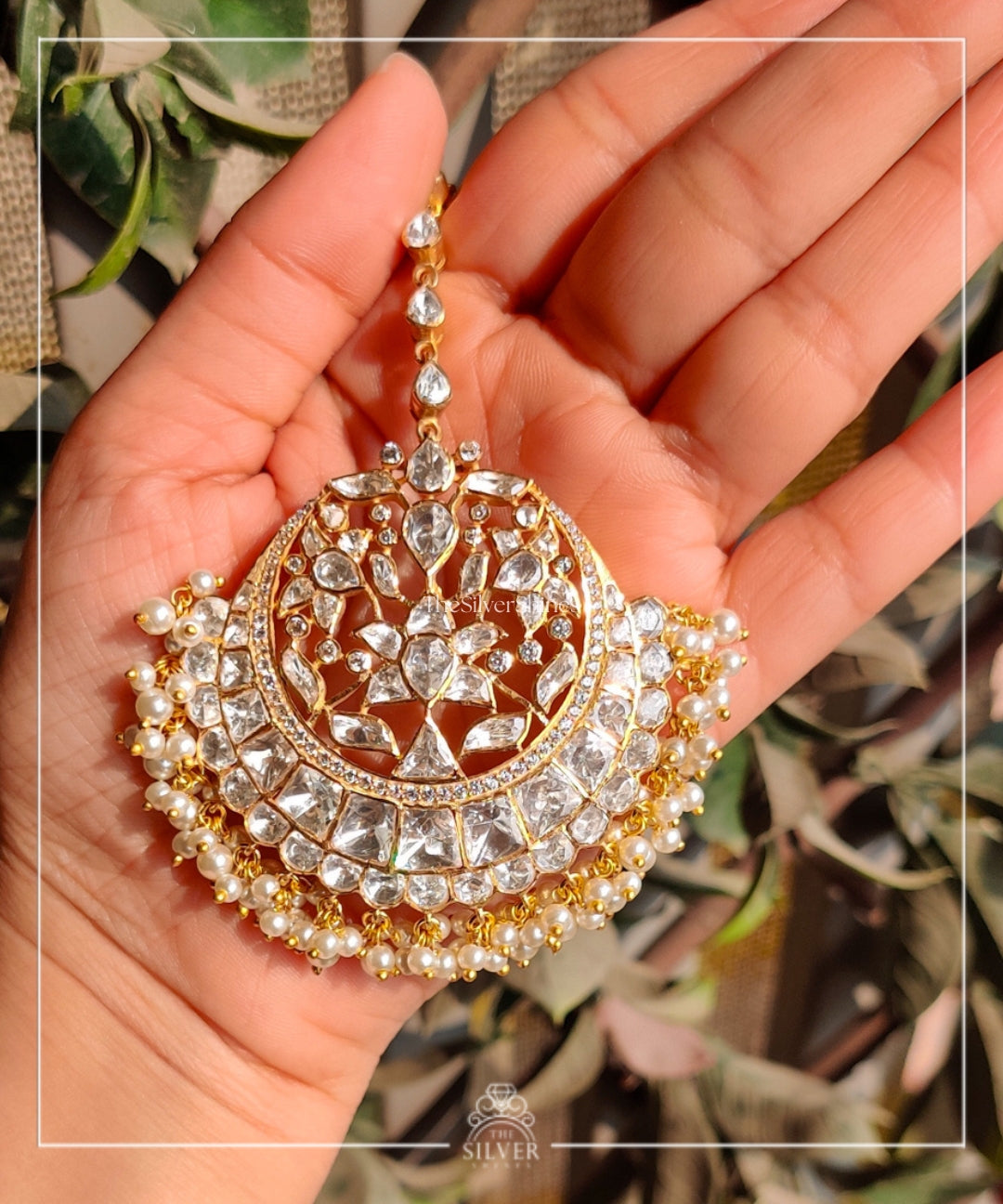 Rajkumari - Moissanite Polki Maangtika