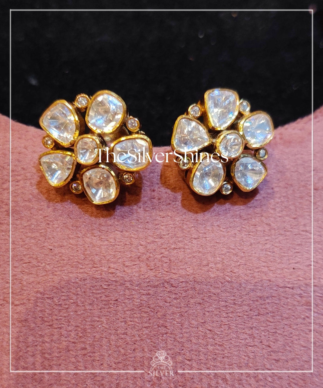 Ananya - Moisanite Polki Studs