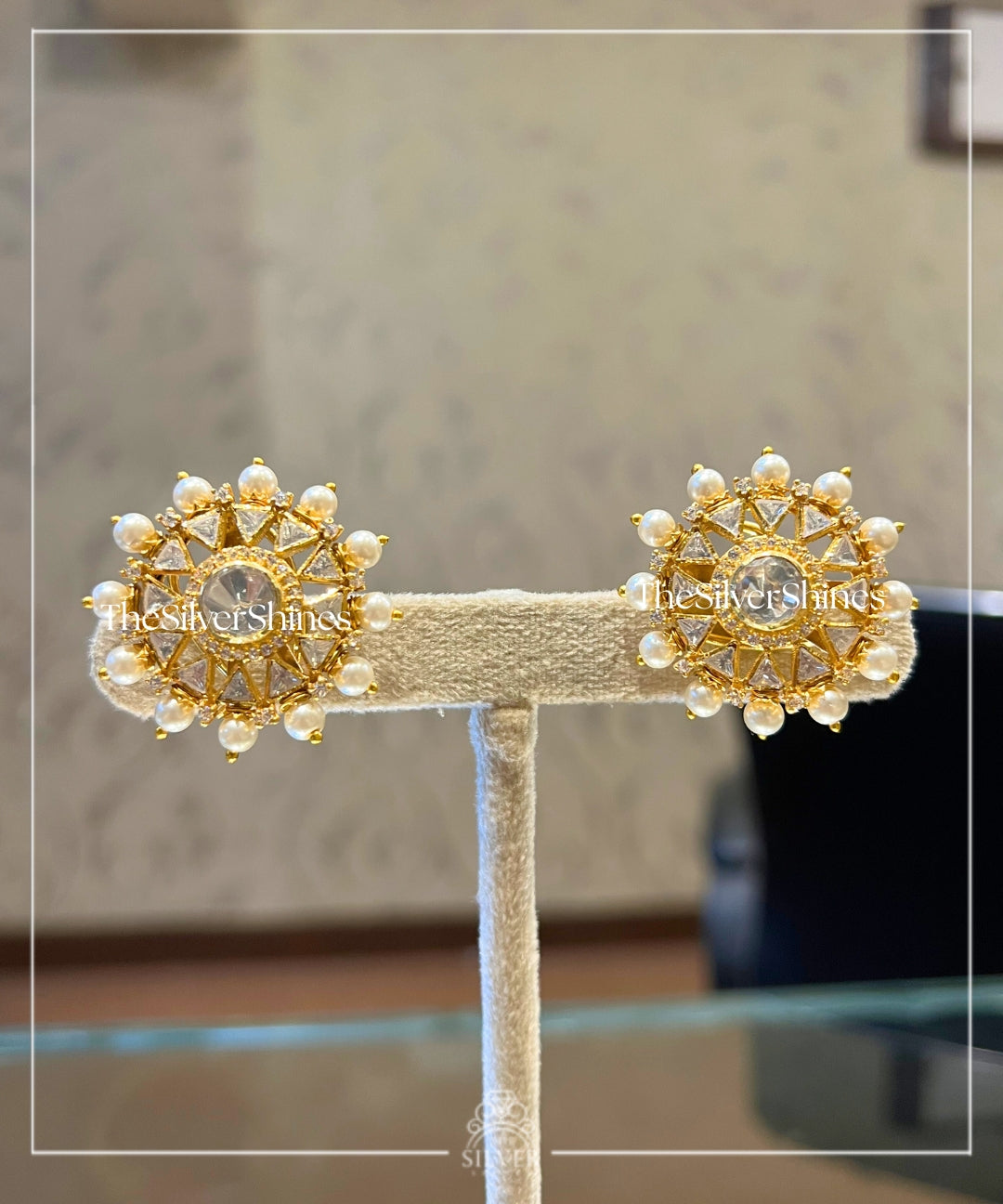 Vishnu - Moissanite Polki Studs