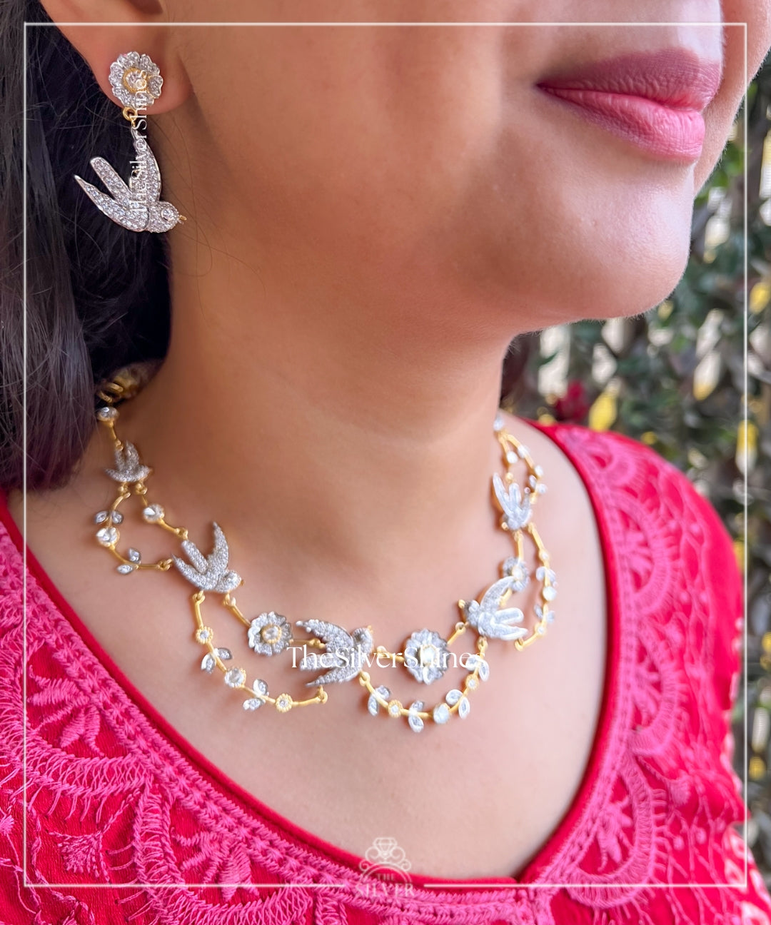 Aditi - American Diamonds Necklace with Earrings