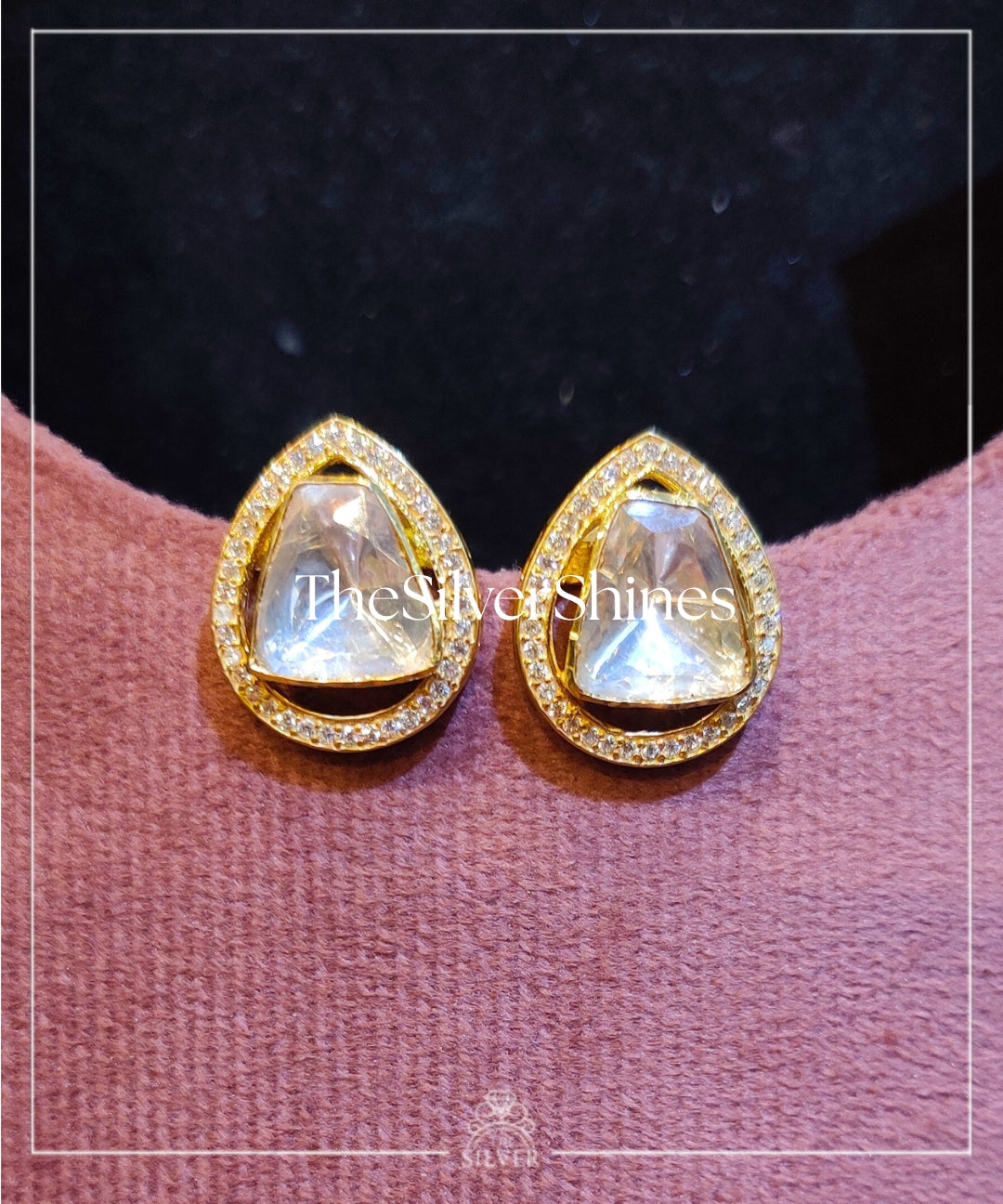 Kavya - Moissanite Polki Studs