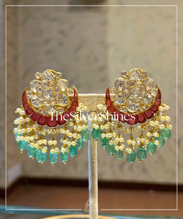 Noor - Moissanite Polki Chaandbali