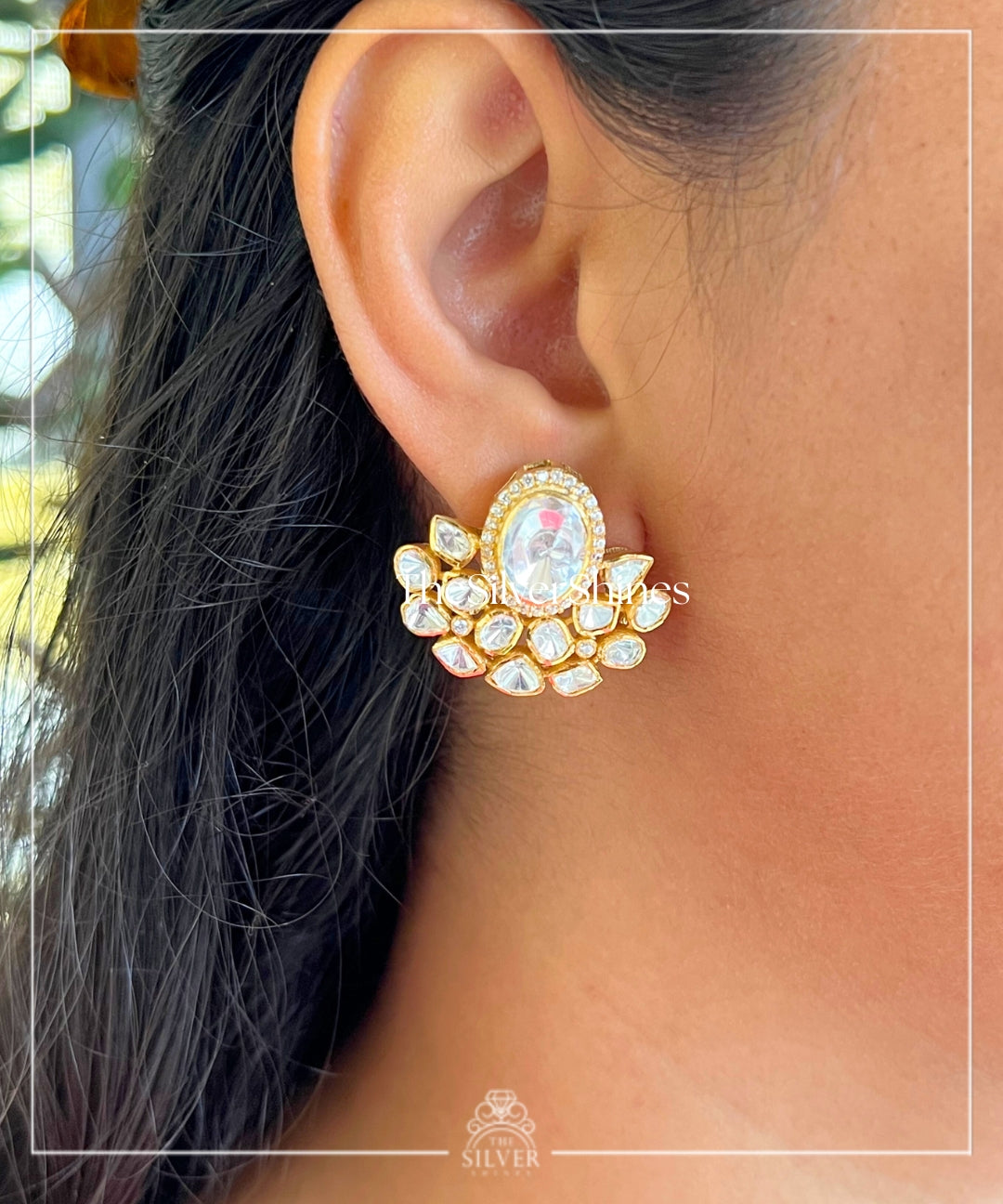 Vaani - Moissanite Polki Studs