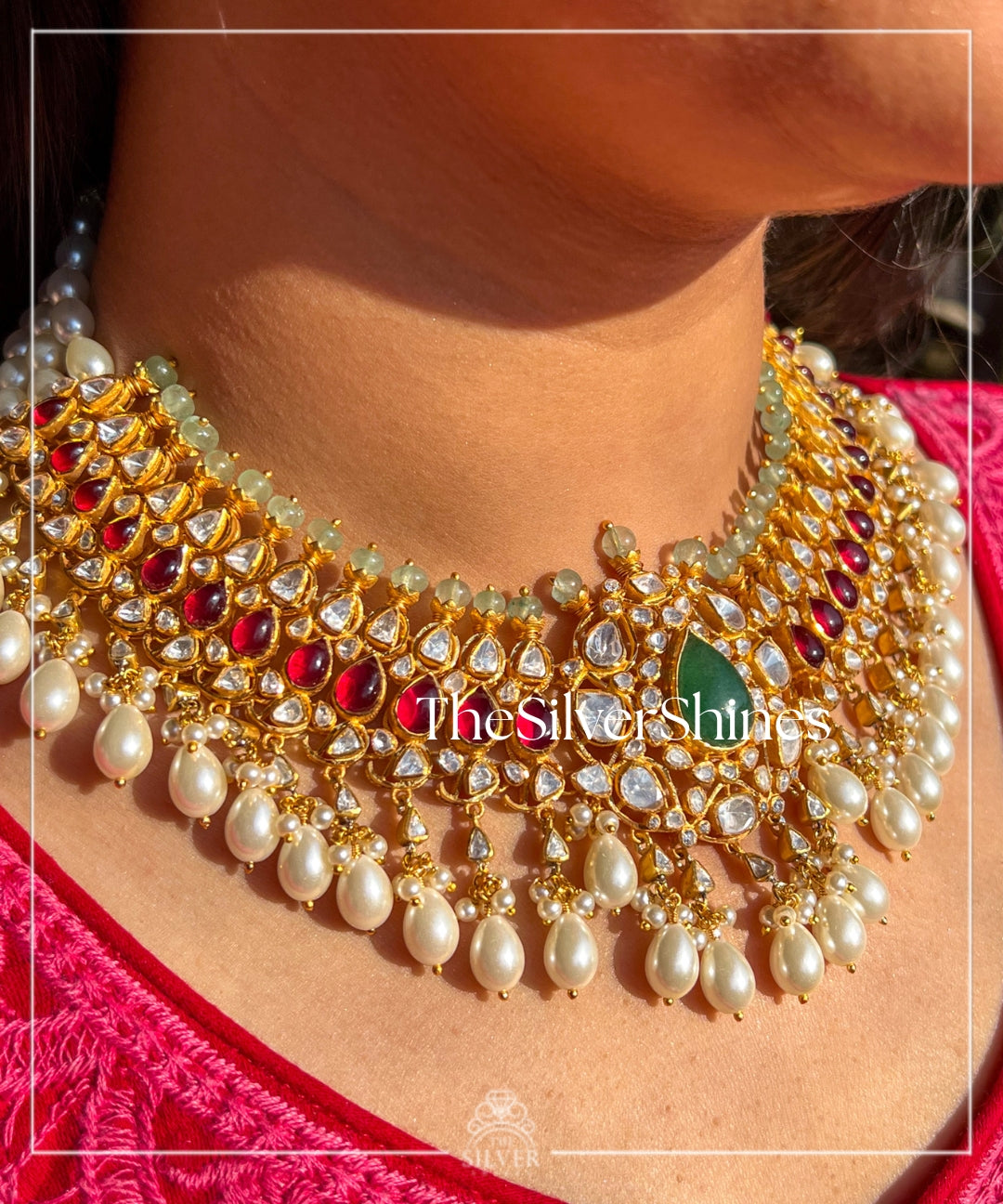 Shakti - Moissanite Polki Necklace with Earrings