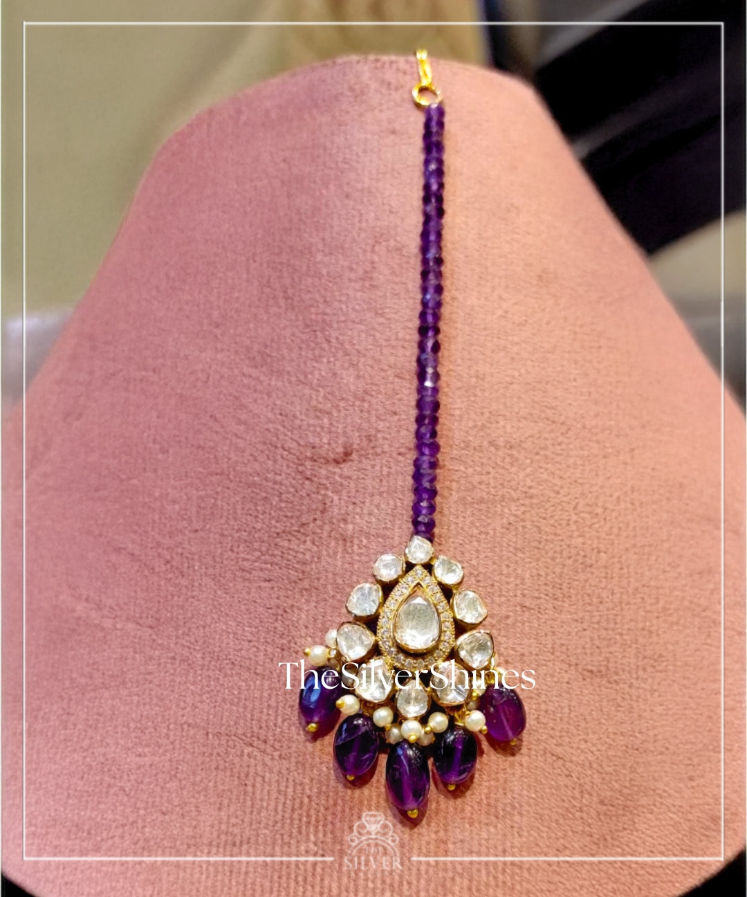 Lavanya - Moissanite Polki Maangtika