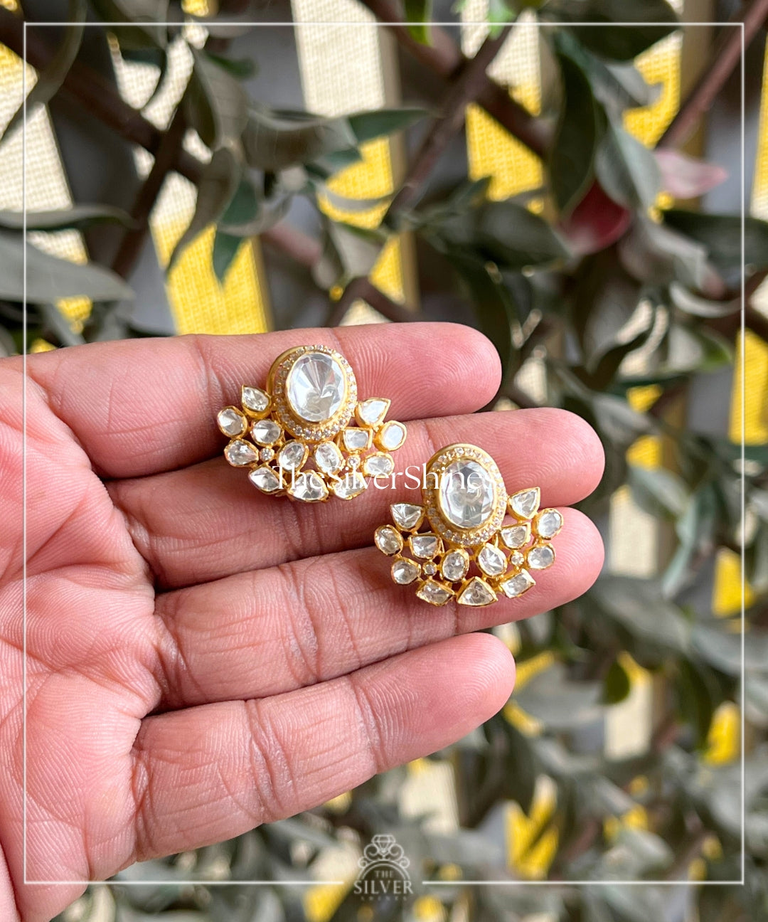 Vaani - Moissanite Polki Studs