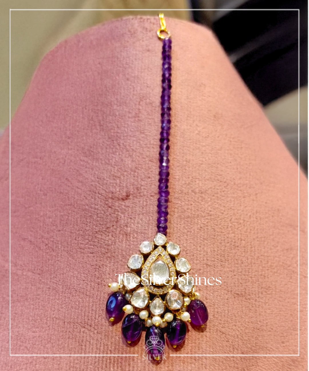 Lavanya - Moissanite Polki Maangtika