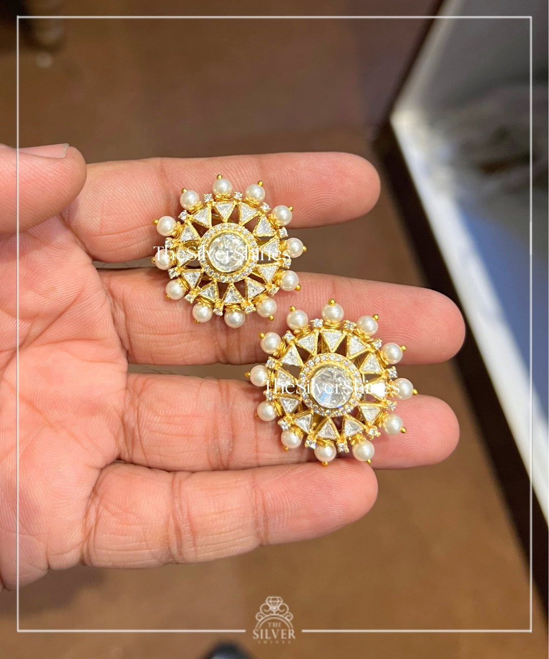 Vishnu - Moissanite Polki Studs