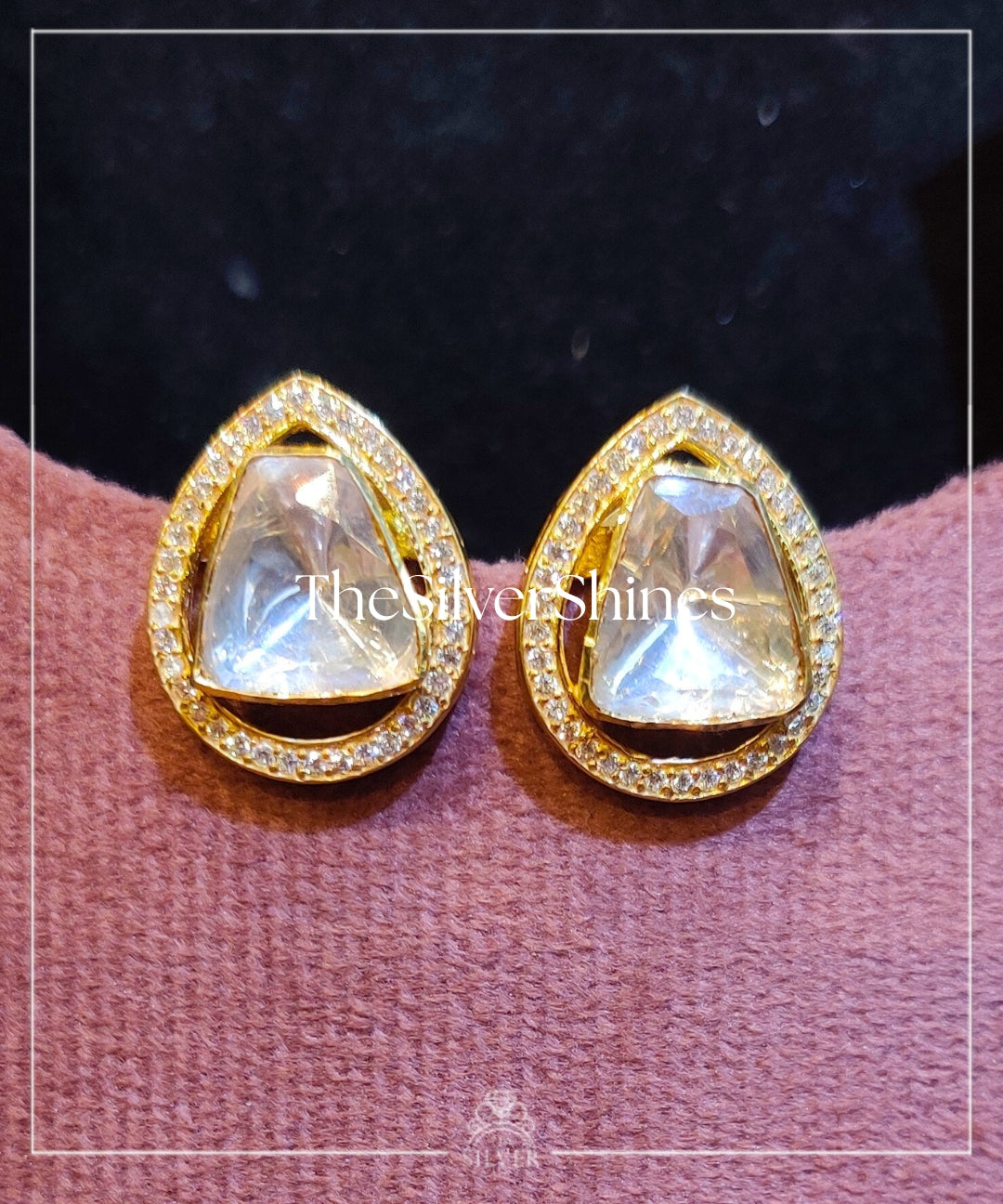 Kavya - Moissanite Polki Studs