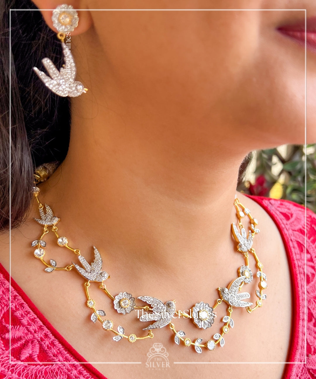 Aditi - American Diamonds Necklace with Earrings