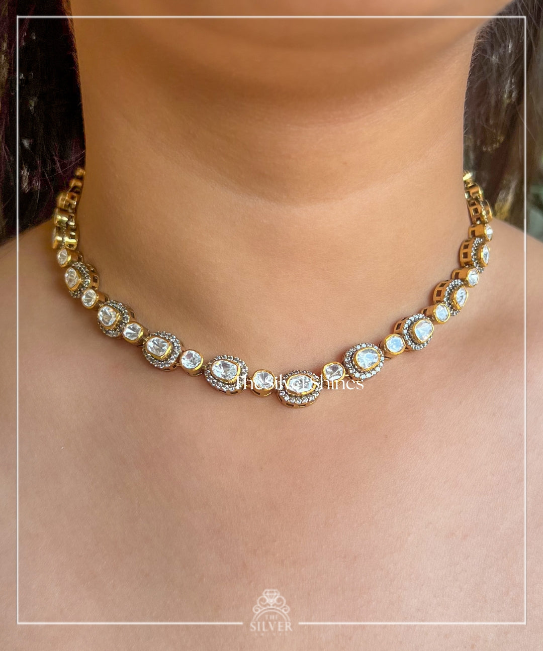 Meera - Moissanite Polki Set with Earrings