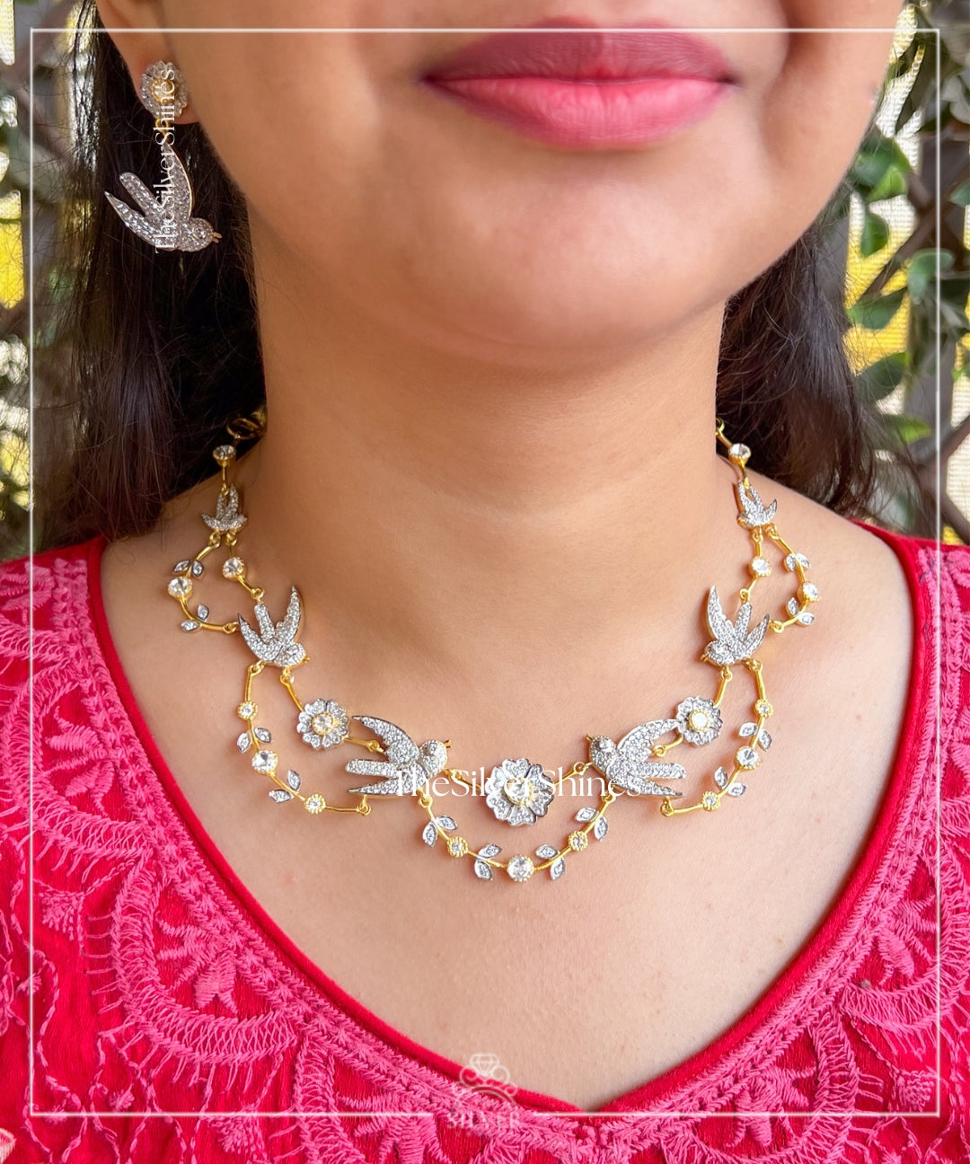 Aditi - American Diamonds Necklace with Earrings