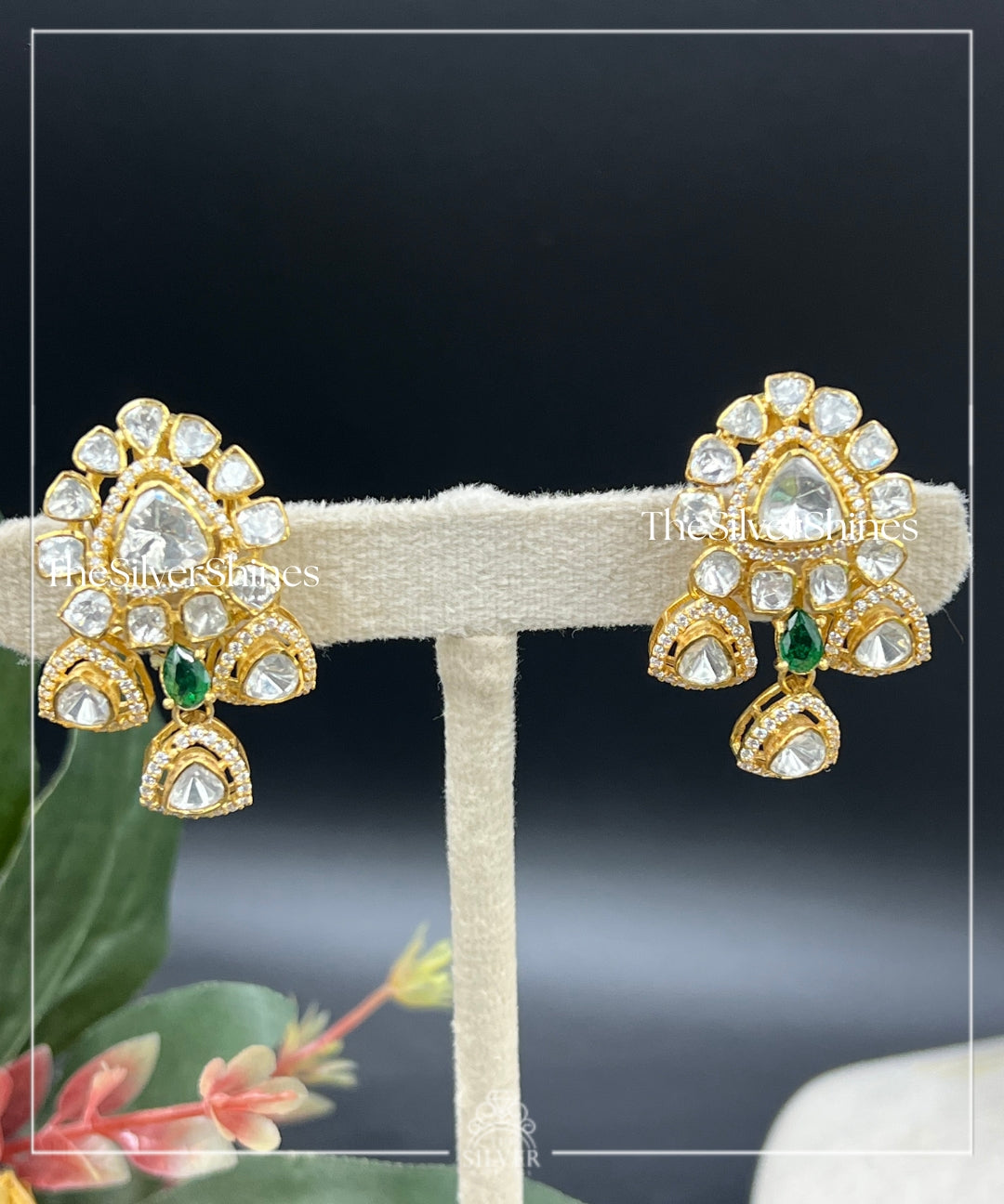 Maitreyee - Moissanite Polki Choker Set with Earrings