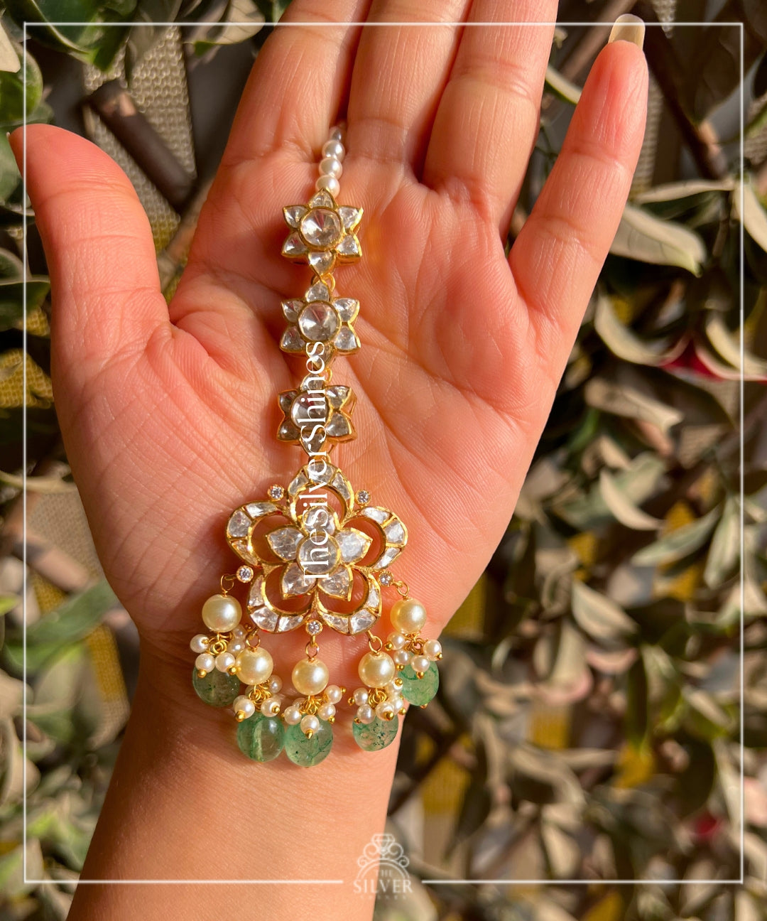 Apsara - Moissanite Polki Heavy Choker Set with earrings and Maangtika