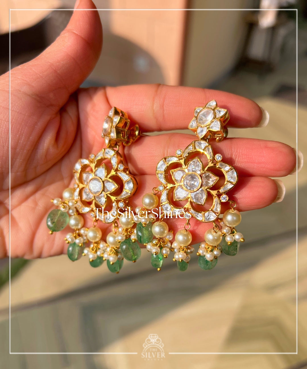 Apsara - Moissanite Polki Heavy Choker Set with earrings and Maangtika